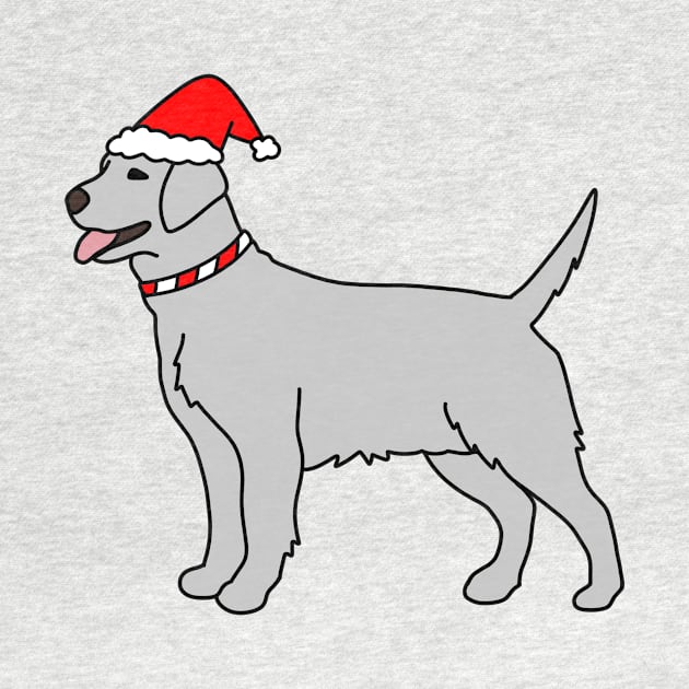 Gray Christmas Dog by Kelly Louise Art